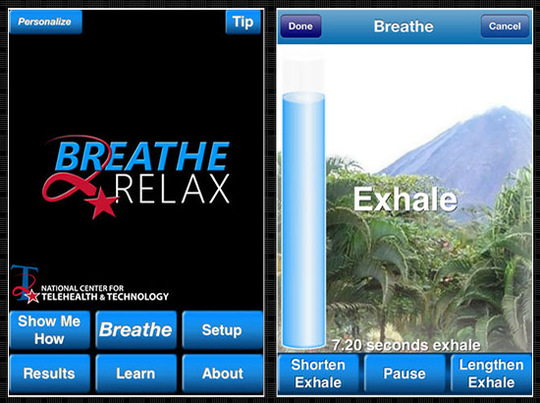 mobile apps Breathe2Relax
